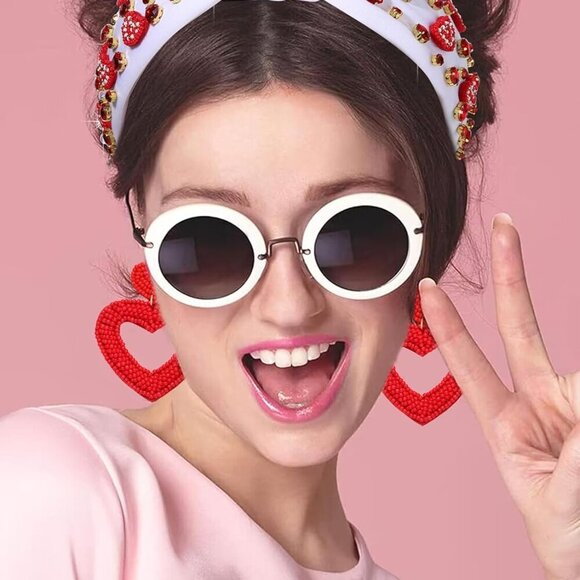 Valentine\'s Day Headband Heart Embellished Knotted Hair Accessories for Women main image 4